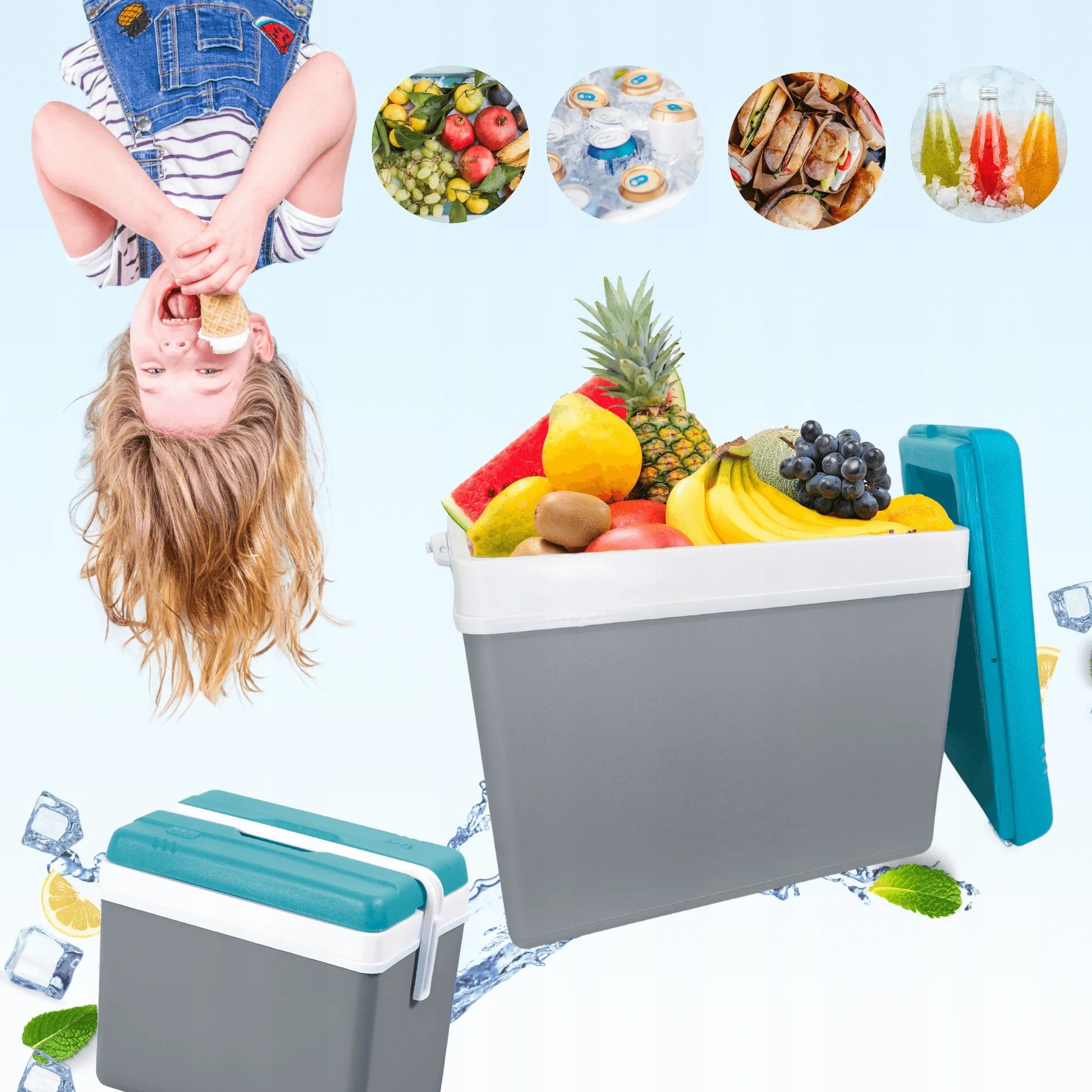 Nešiojamas šaltkrepšis 35L su šaldymo elementais – Kamai Coolbox