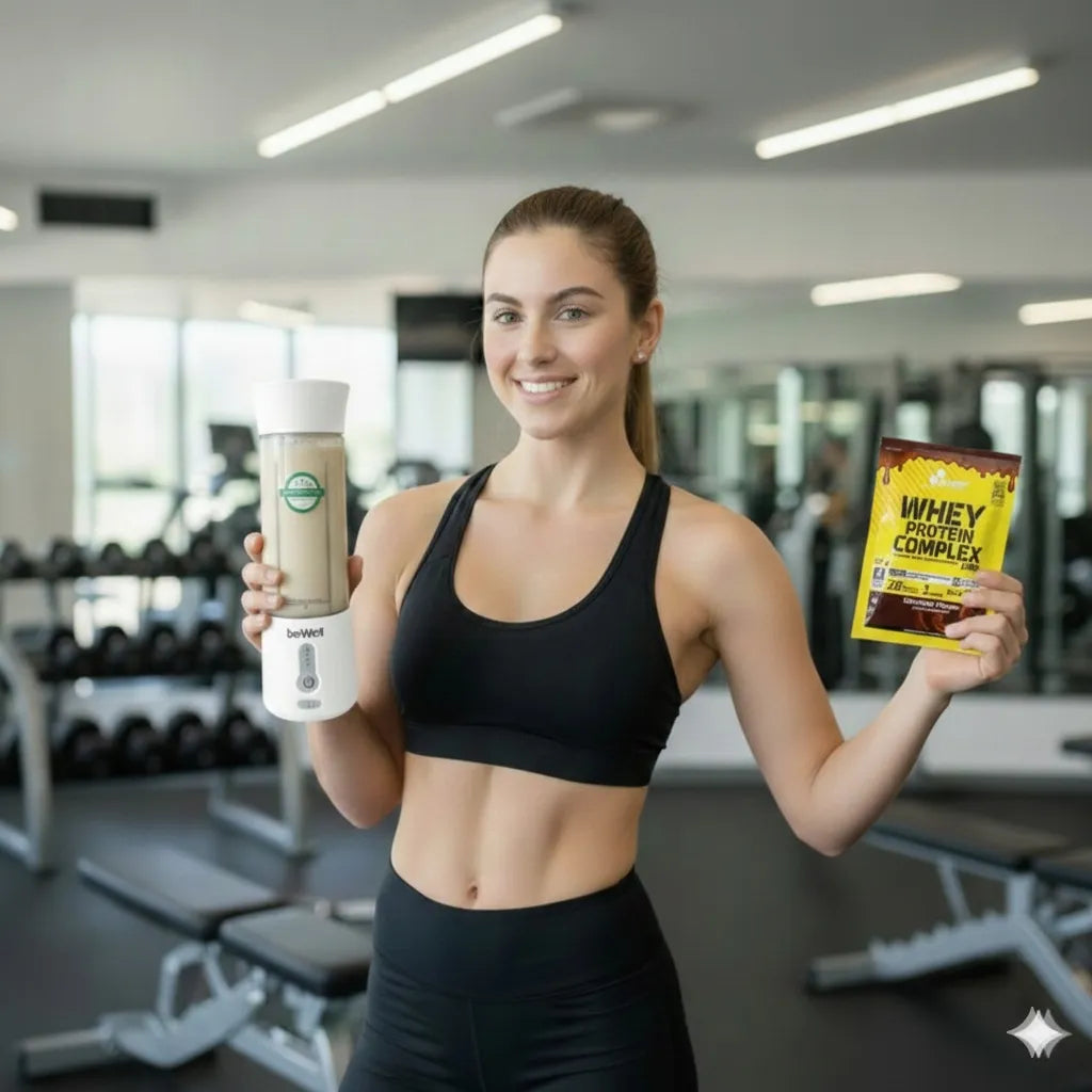 Nešiojamasis belaidis „Bewell beWell Plus“ trintuvas, 500 ml, USB įkrovimas, su „Olimp WPC“ baltymais