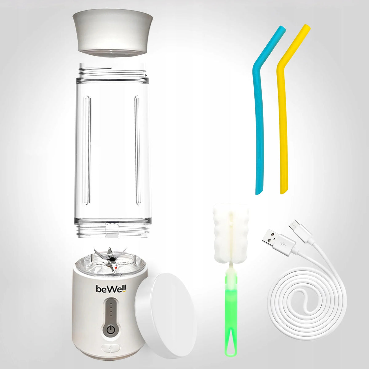 Nešiojamasis belaidis „Bewell beWell Plus“ trintuvas, 500 ml, USB įkrovimas, su „Olimp WPC“ baltymais