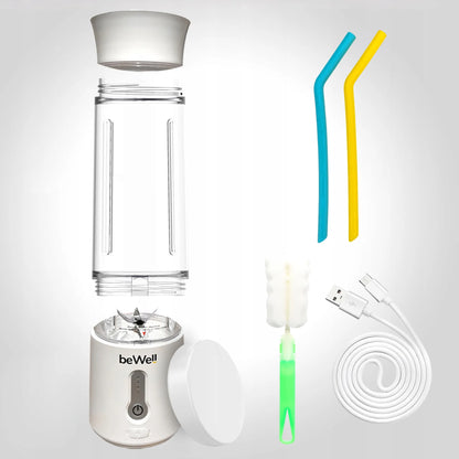 Nešiojamasis belaidis „Bewell beWell Plus“ trintuvas, 500 ml, USB įkrovimas, su „Olimp WPC“ baltymais
