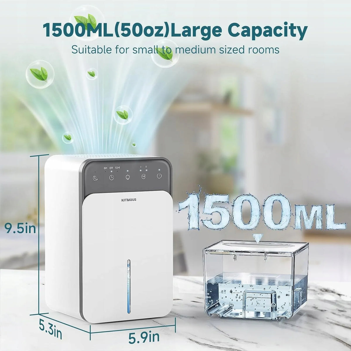 Nešiojamasis oro sausintuvas KITMOUS 1500 ml