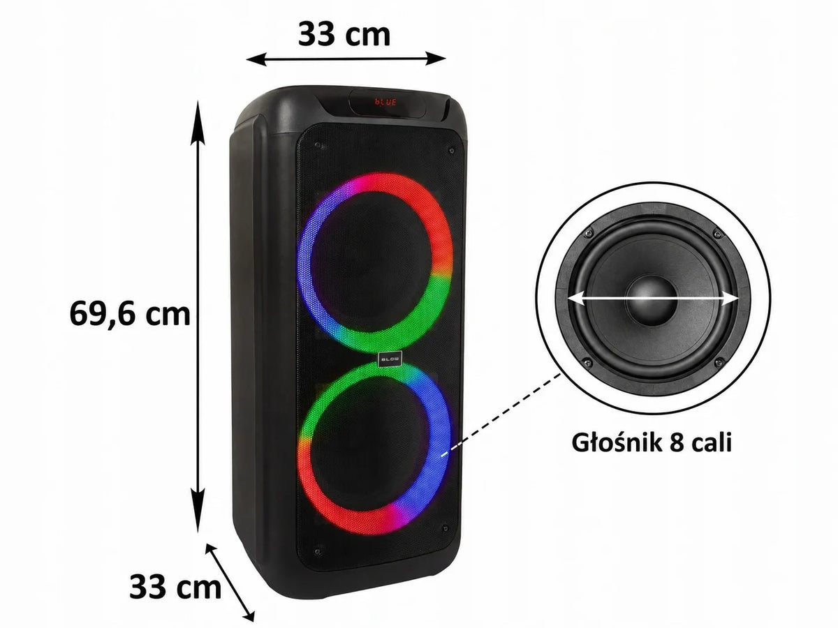 Nešiojamoji belaidė „Bluetooth“ kolonėlė „BLOW Infinity“ su mikrofonu, karaokė, 280 W