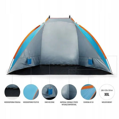 Nils Camp NC8030 mėlyna paplūdimio palapinė 260x120x120 cm
