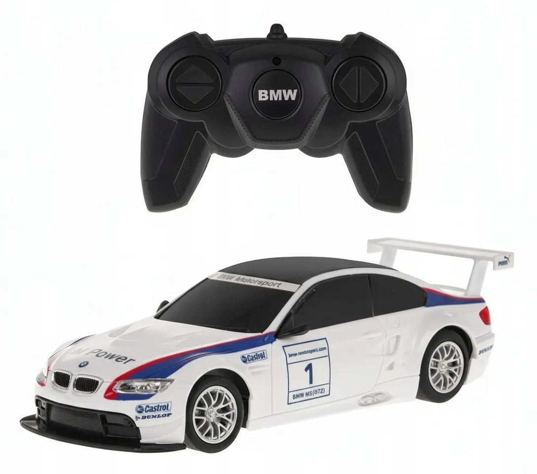 Nuotoliniu būdu valdomas automobilis BMW M3 RC 1:24, baltas, Coil