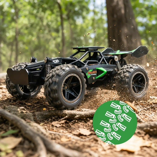 Nuotoliniu būdu valdomas automobilis MalPlay Monster RC 1:18, 2,4 GHz, bekelės, su USB įkraunamu akumuliatoriumi, iki 20 km/h