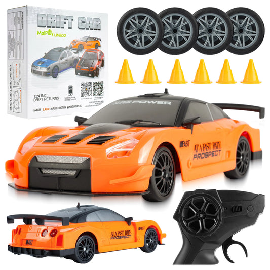 Nuotoliniu būdu valdomas automobilis MalPlay RC Drift 4x4, 2,4 GHz, 1:24, su LED žibintais ir USB įkrovimu