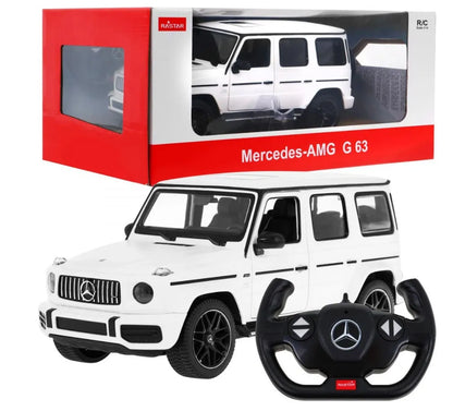 Nuotoliniu būdu valdomas automobilis Mercedes G 63 visureigis RC 1:14 baltas