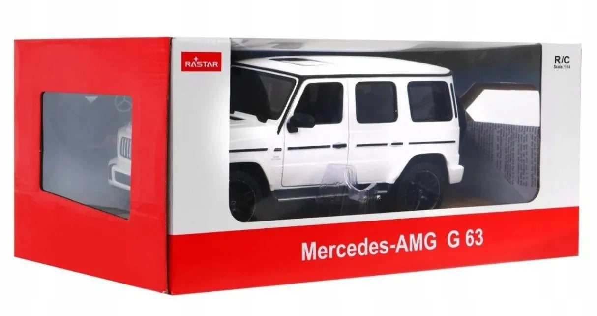 Nuotoliniu būdu valdomas automobilis Mercedes G 63 visureigis RC 1:14 baltas