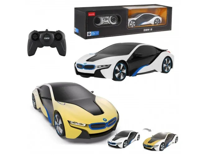 Nuotoliniu būdu valdomas automobilis RC BMW i8 su LED šviesomis ir UV efektu