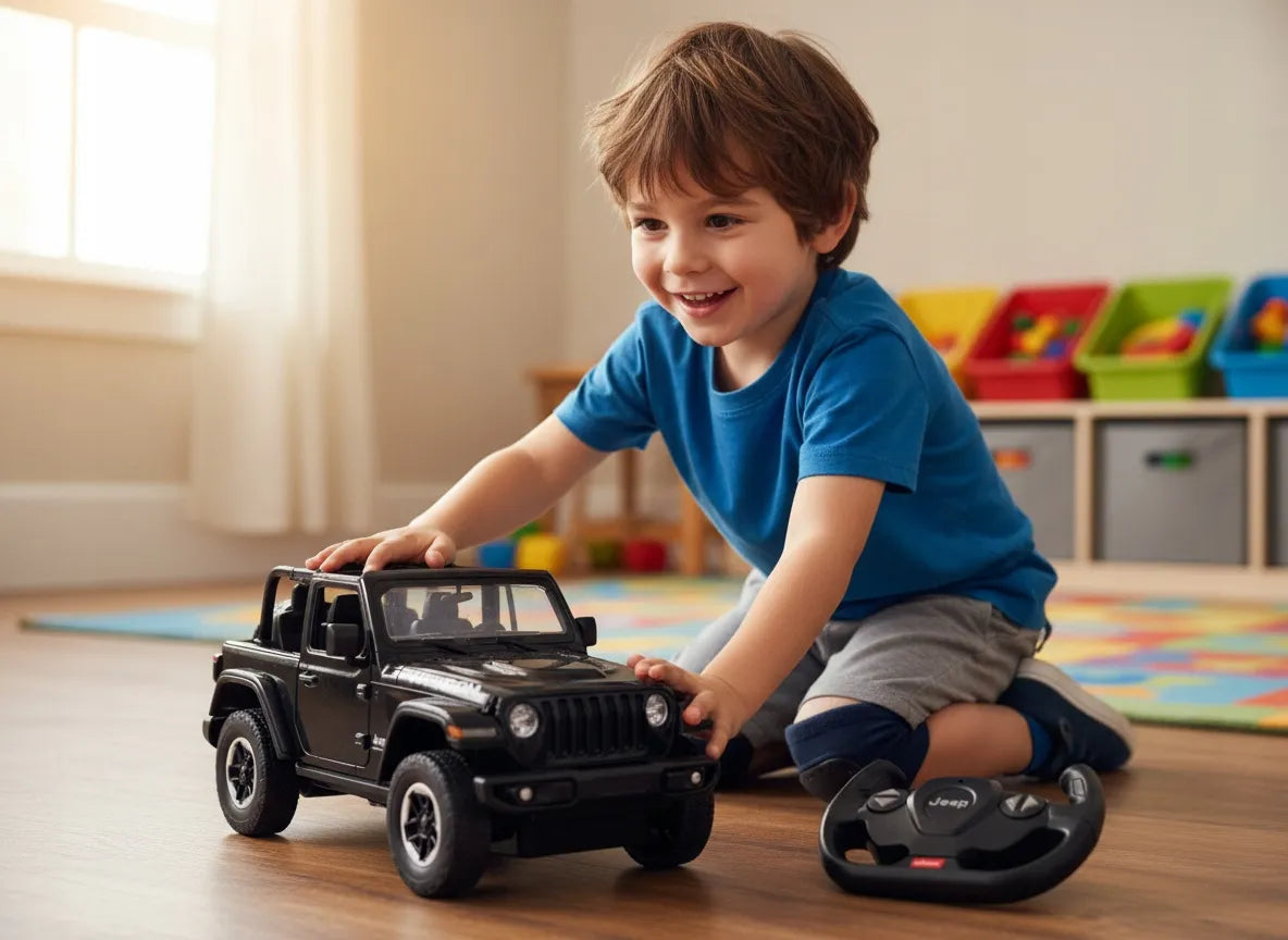 Nuotoliniu būdu valdomas automobilis RC Jeep Wrangler RS 1:14 juodas