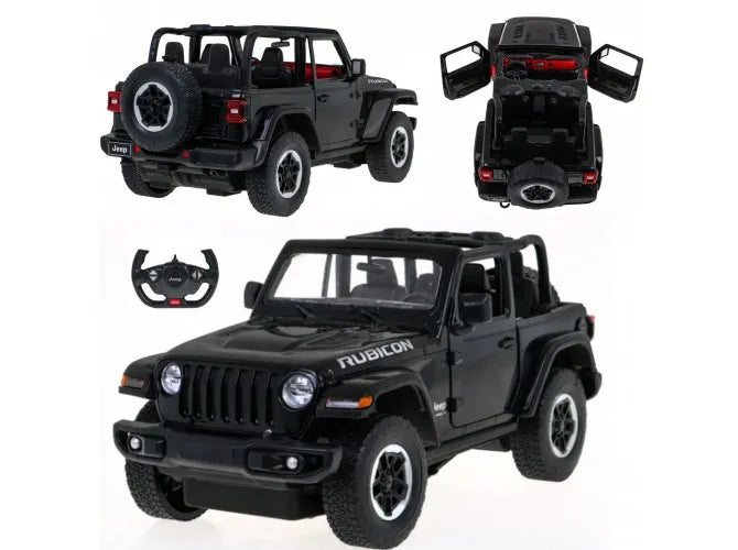 Nuotoliniu būdu valdomas automobilis RC Jeep Wrangler RS 1:14 juodas