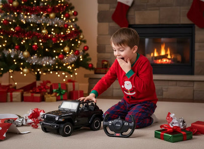 Nuotoliniu būdu valdomas automobilis RC Jeep Wrangler RS 1:14 juodas