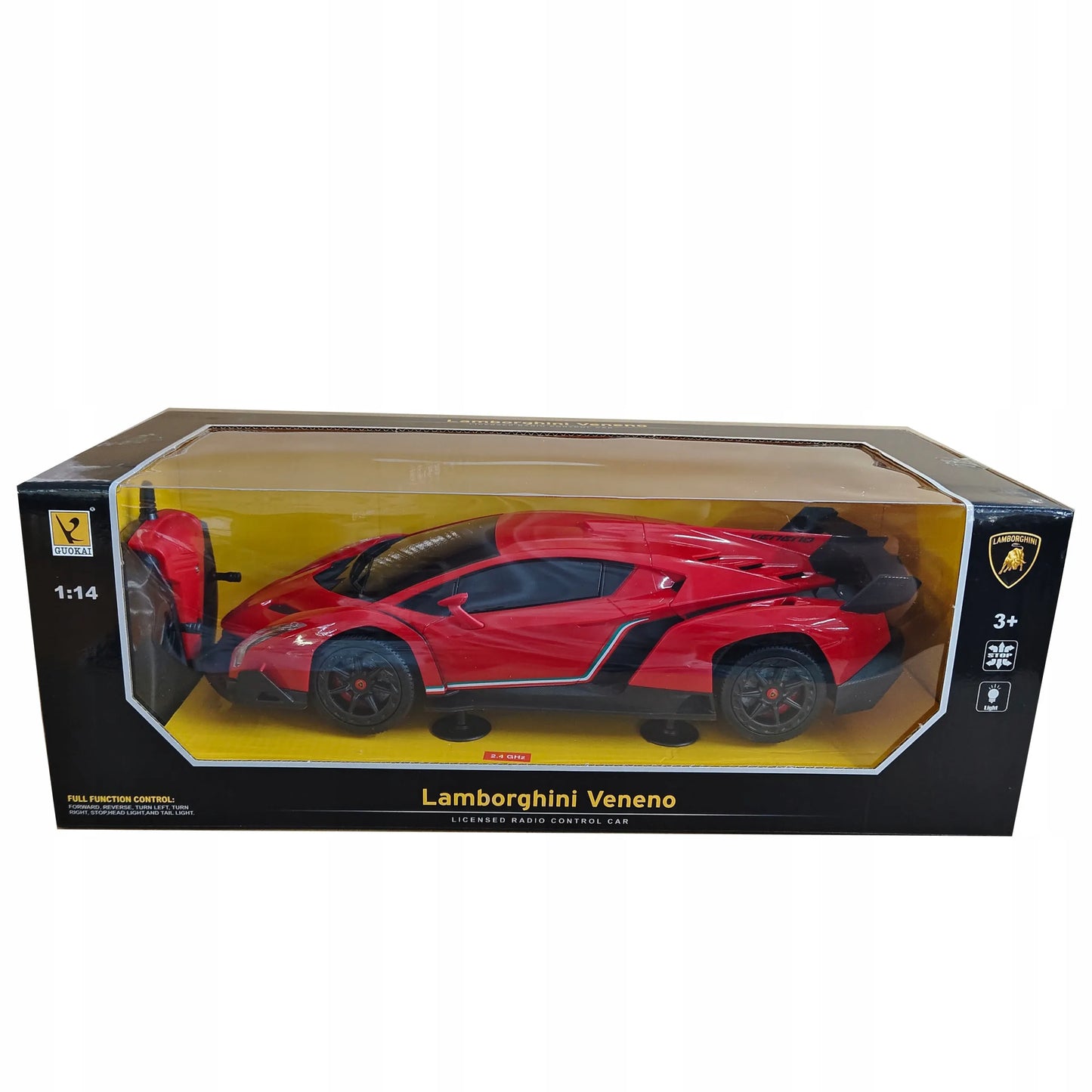 Nuotoliniu būdu valdomas automobilis RC Lamborghini 1:14 raudonas Coil