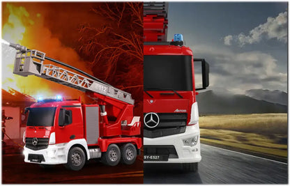 Nuotoliniu būdu valdomas gaisrinės automobilis Mercedes su LED šviesomis ir pulteliu