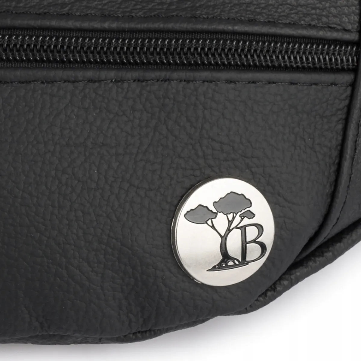 Odinė juosmens krepšys Beltimore – didelis, juodas, natūralios odos