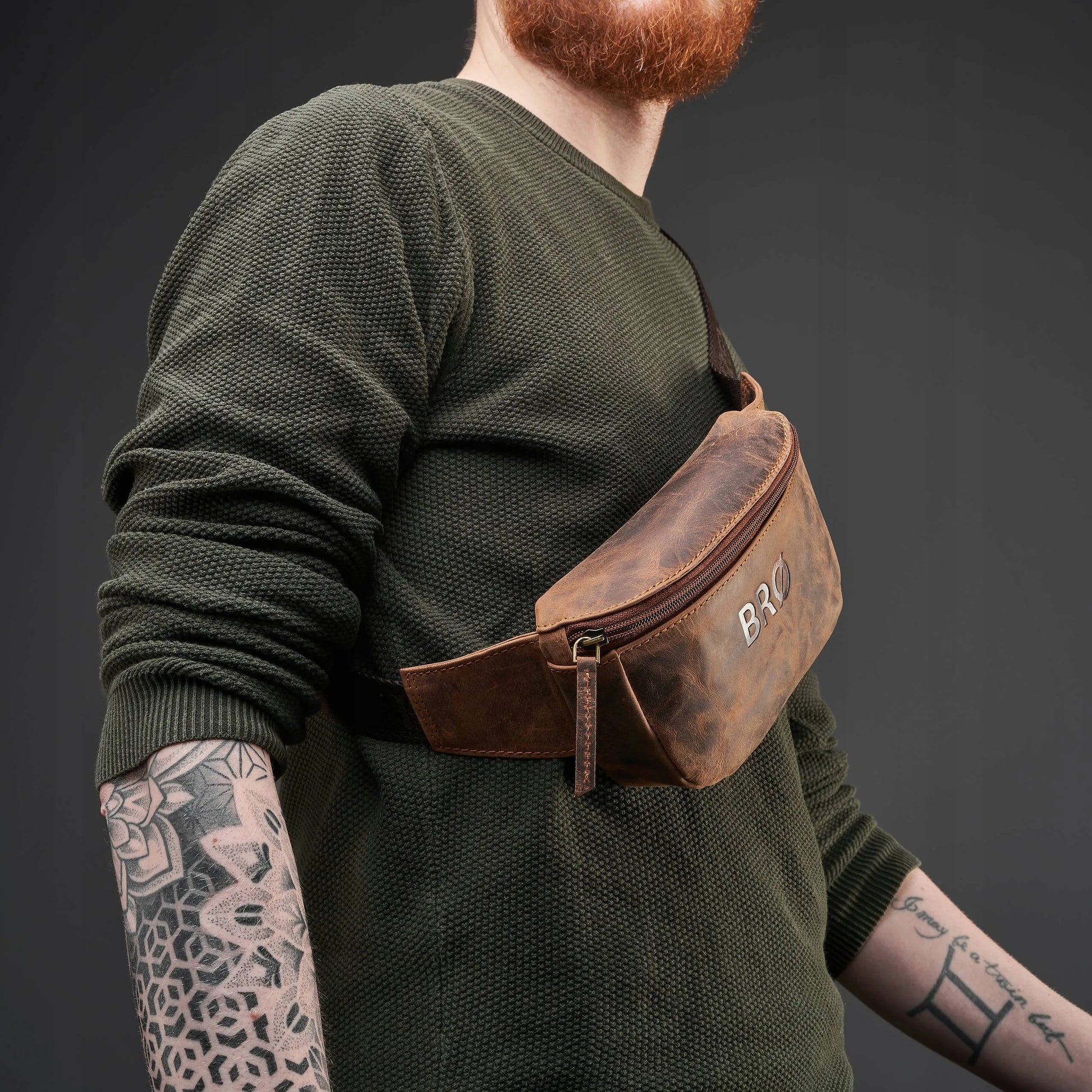 Odinė juosmens rankinė Brødrene Vintage ruda