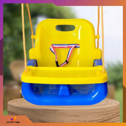Omna vaikiškos 4-in-1 sūpynės su saugos diržais – plastikines, naudojimui namuose ir sode