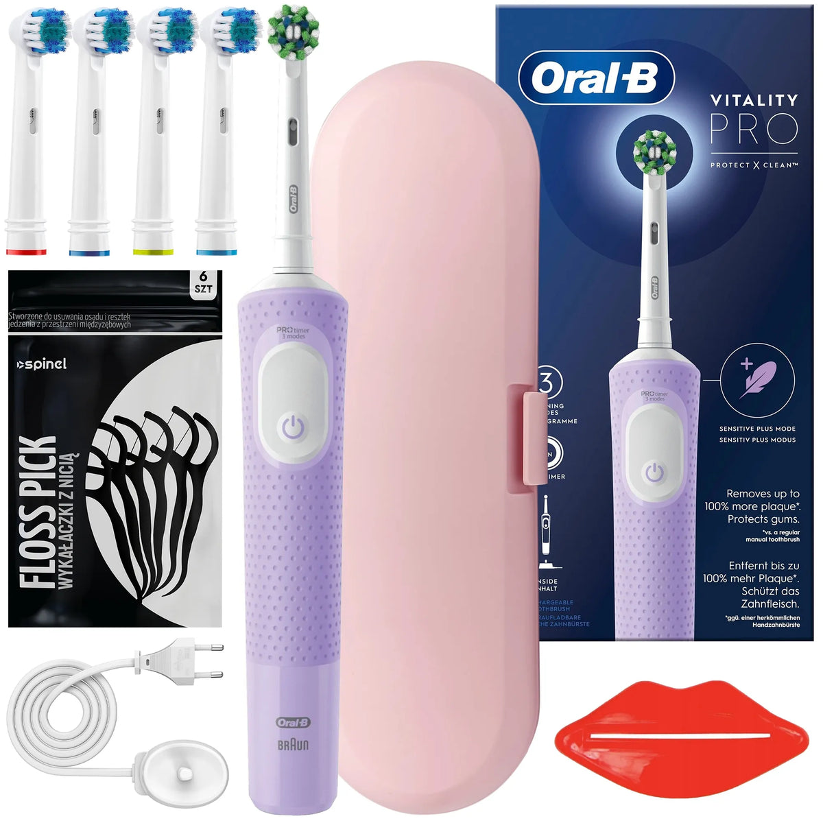 „Oral-B Vitality D103 Pro Lilac“ elektrinė dantų šepetėlė su 2 galvutėmis