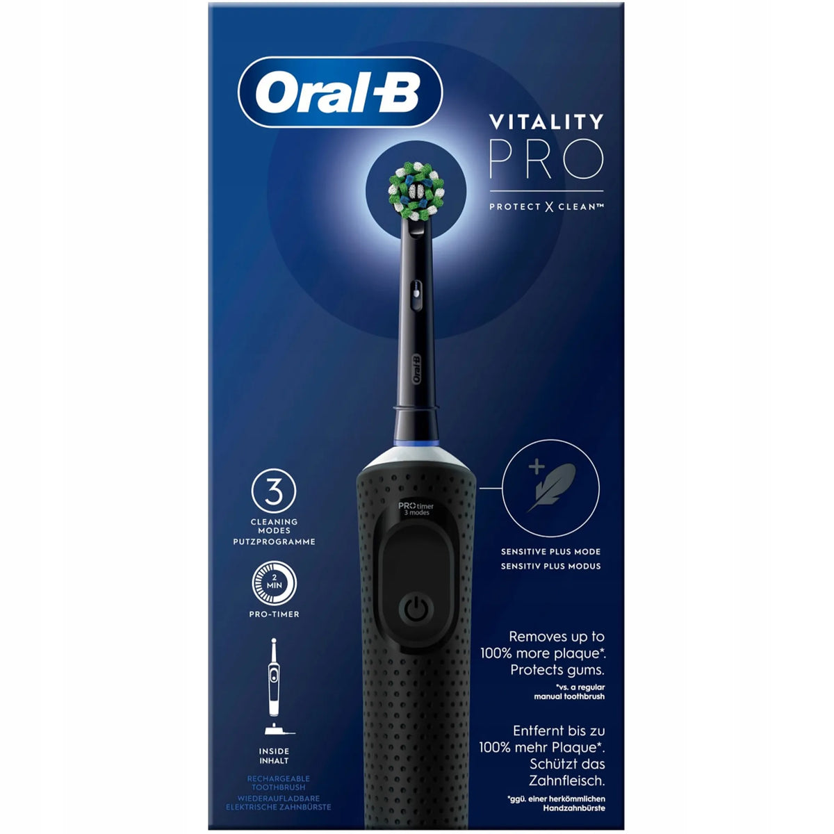 ORAL-B VITALITY elektrinis dantų šepetėlis su keičiamomis galvutėmis ir priedais