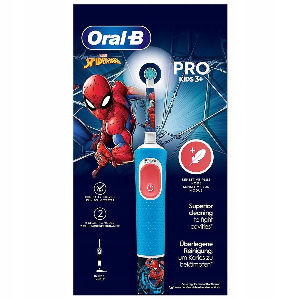 „Oral-B Vitality Pro D103 Kids“ elektrinis dantų šepetėlis vaikams, „Spider-Man“