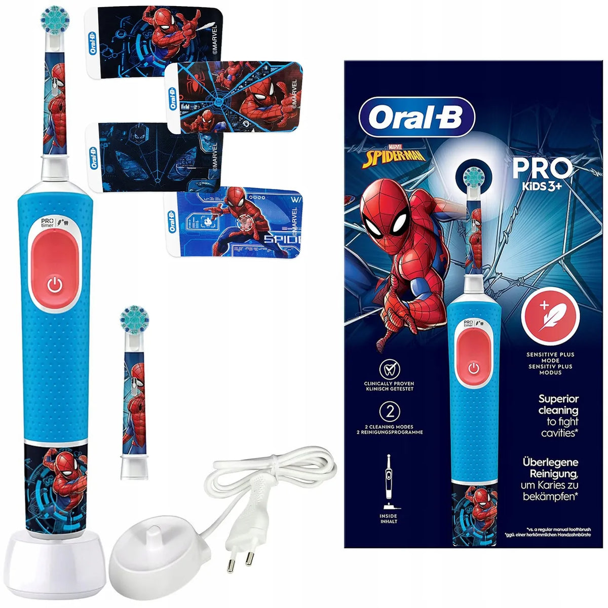 „Oral-B Vitality Pro D103 Kids“ elektrinis dantų šepetėlis vaikams, „Spider-Man“