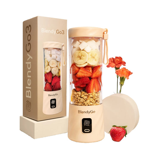 Originalus „BlendyGo 3“ belaidis trintuvas su indu, 550 ml, smėlio spalvos