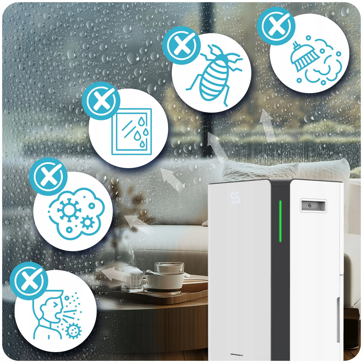 Oro sausintuvas Berdsen BD-532, drėgmės surinkėjas, 330 W, 20 l/24 h