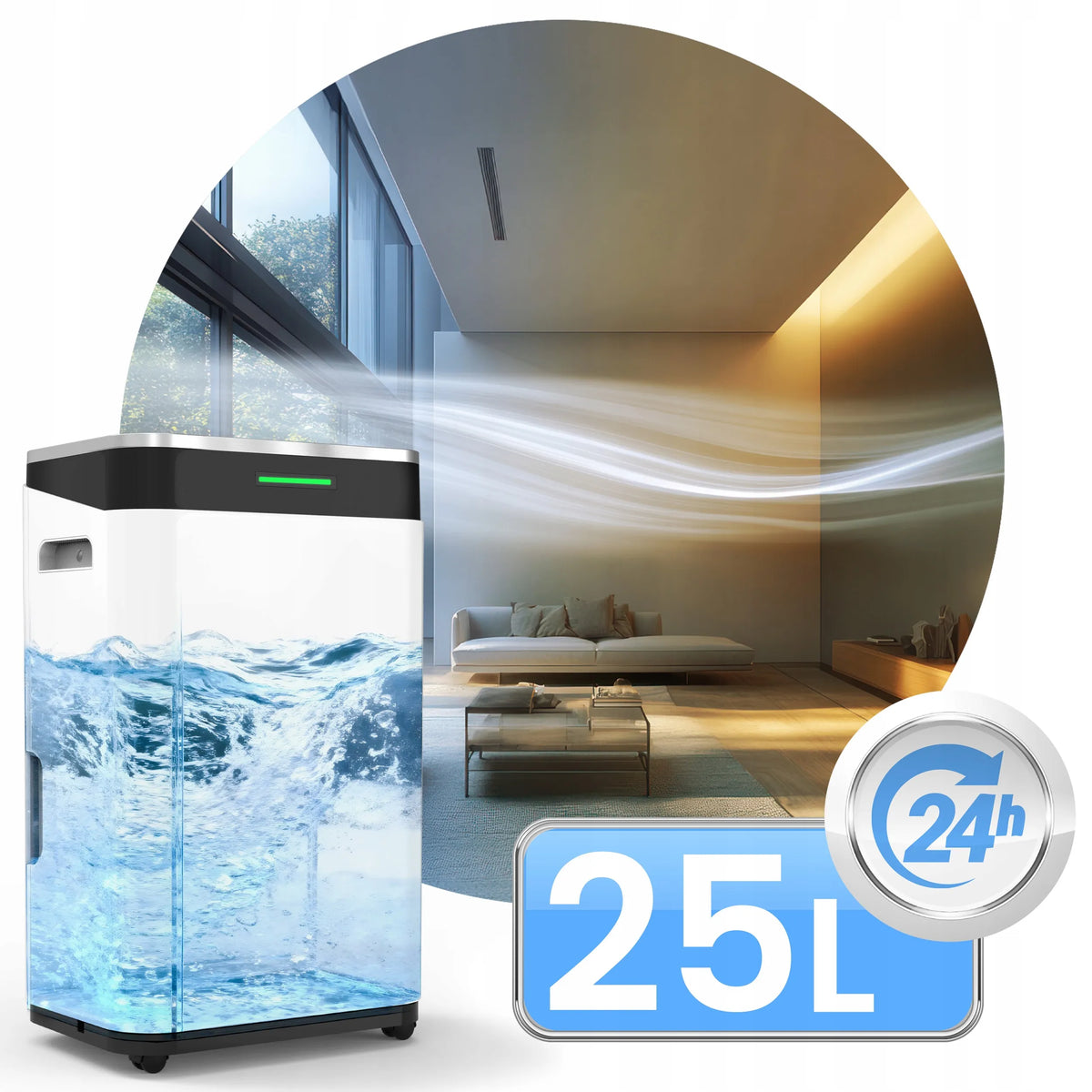 ORO SAUSINTUVAS, DRĖGMĖS SURINKĖJAS, 25 L/24 H, HIGROSTATAS, LAIKMATIS, „WI-FI“, „TUYA“