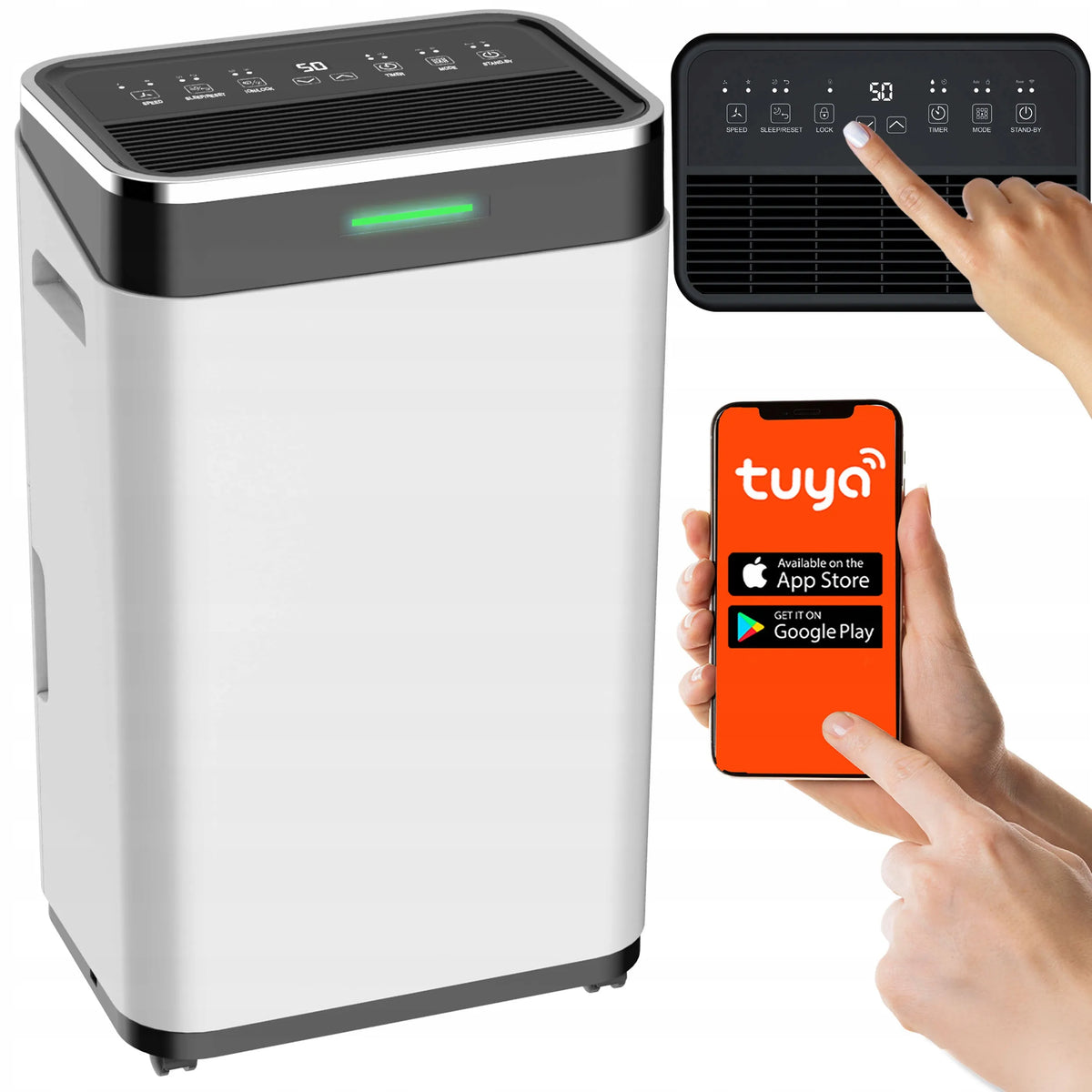 ORO SAUSINTUVAS, DRĖGMĖS SURINKĖJAS, 25 L/24 H, HIGROSTATAS, LAIKMATIS, „WI-FI“, „TUYA“
