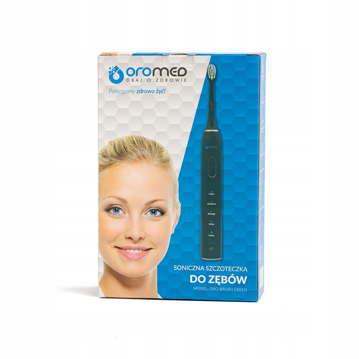 „Oromed ORO-BRUSH GREEN“ elektrinis garsinis dantų šepetėlis, 5 režimai, IPX7, su dėklu