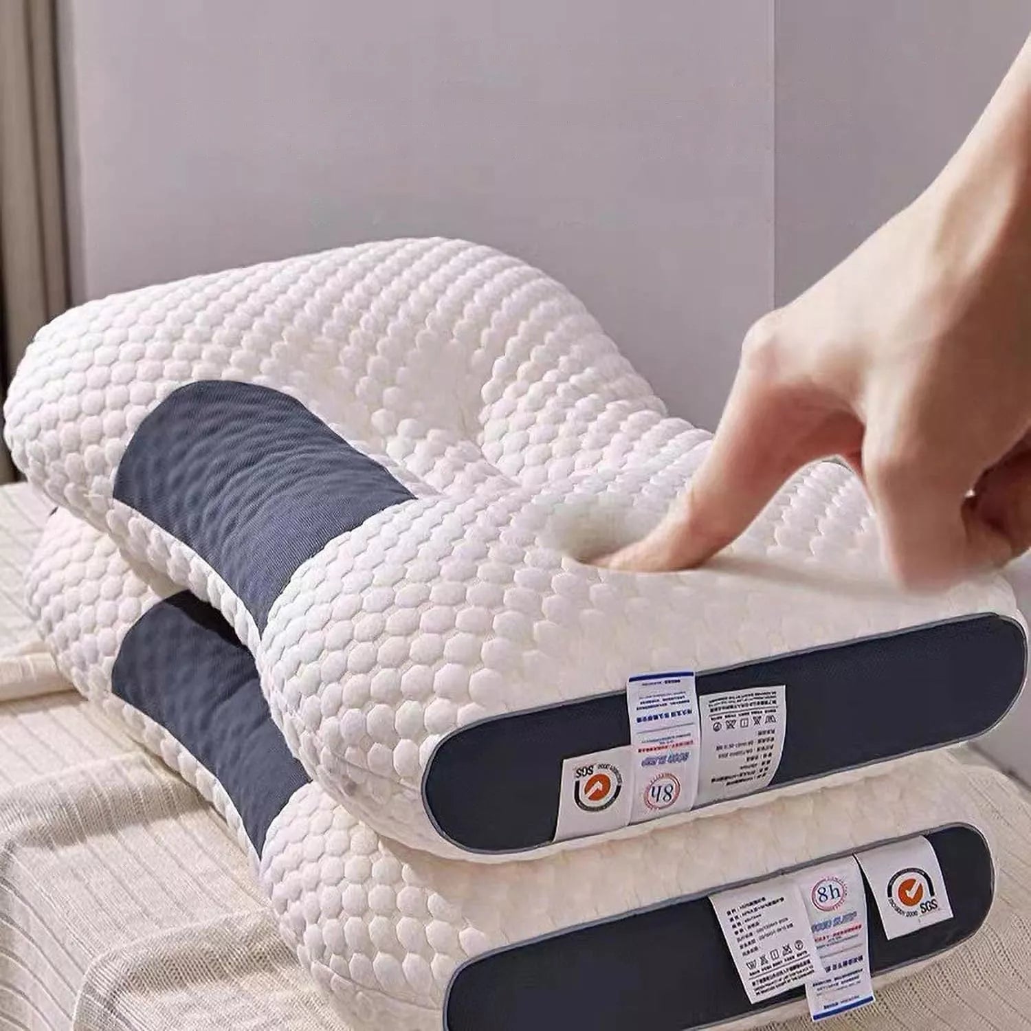 Ortopedinė pagalvė miegui ant šono – ergonomiška kaklo pagalvė