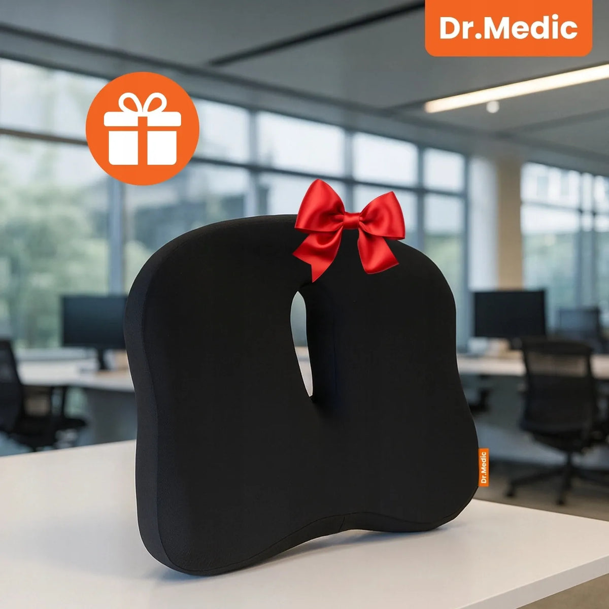 Ortopedinė sėdėjimo pagalvė Dr.Medic su Memory putomis darbui biure ir automobiliui