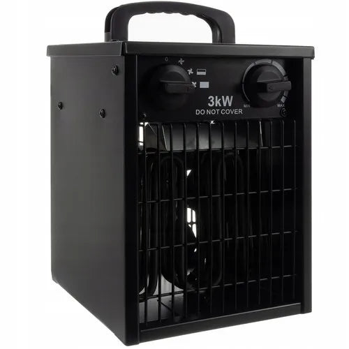 PAKO elektrinis šildytuvas ventiliatorius su termostatu, galingas 3kW 3000W