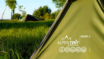 Palapinė AlpenTent MONT 2 Ultralight 2 asmenų TIK 2,4 kg