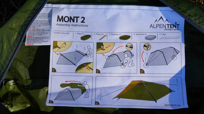 Palapinė AlpenTent MONT 2 Ultralight 2 asmenų TIK 2,4 kg