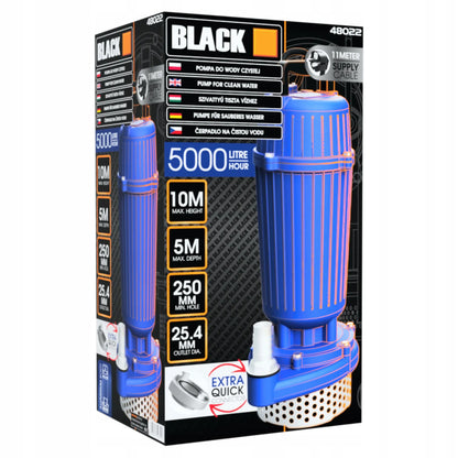 Panardinamasis siurblys nešvariam ir švariam vandeniui 2000W BLACK su sieteliu ir jungtimis