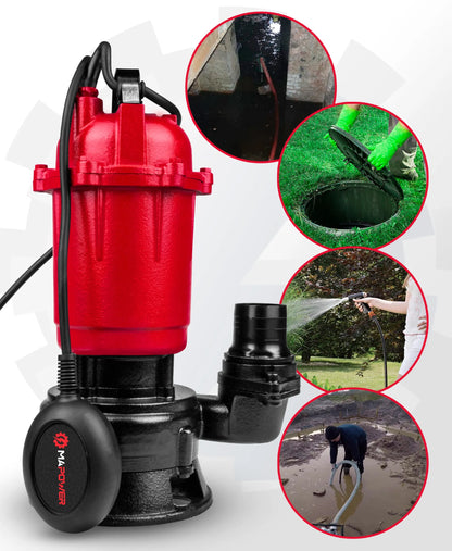 Panardinamasis siurblys nešvariam ir švariam vandeniui MAPOWER 750W su smulkintuvu ir plūde
