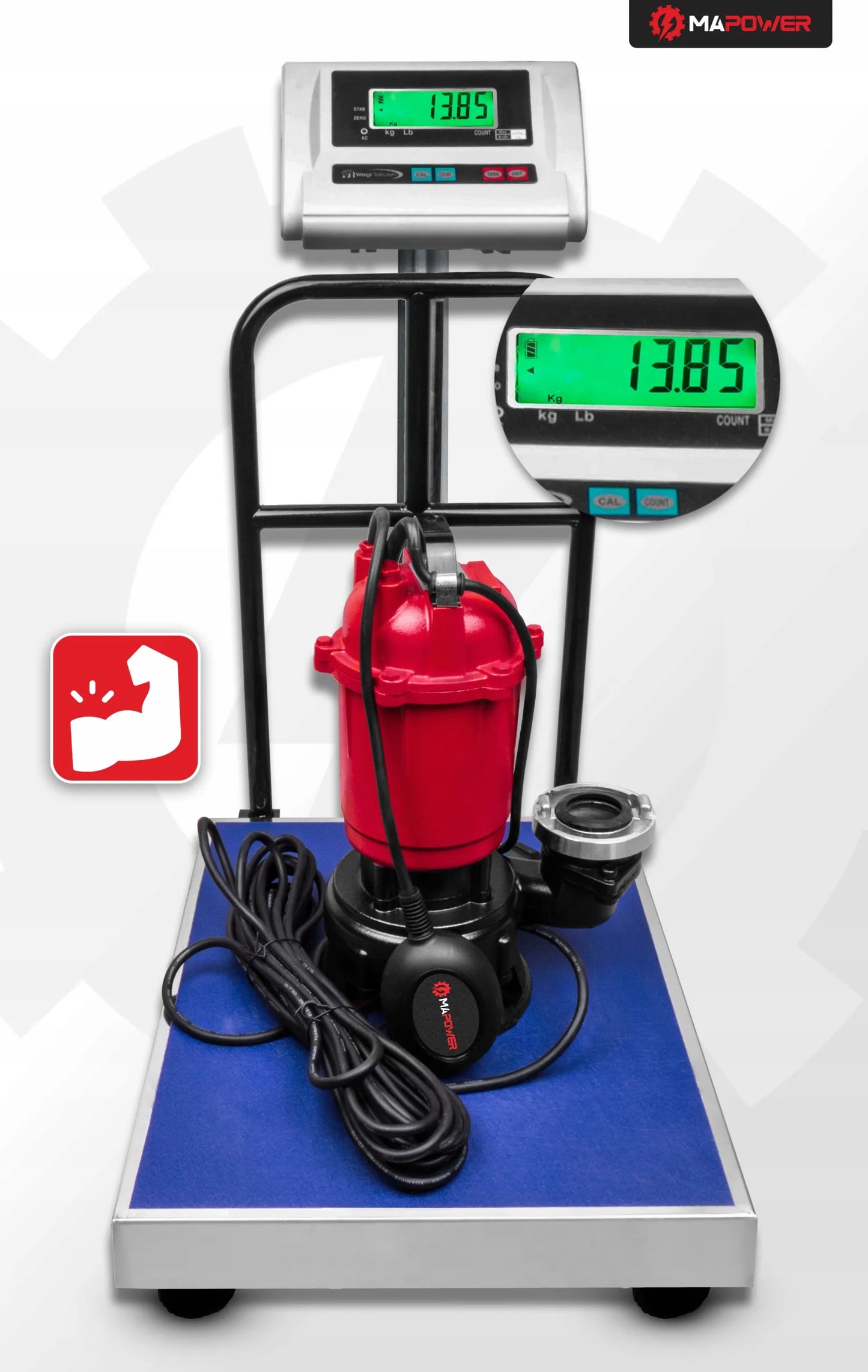 Panardinamasis siurblys nešvariam ir švariam vandeniui MAPOWER 750W su smulkintuvu ir plūde