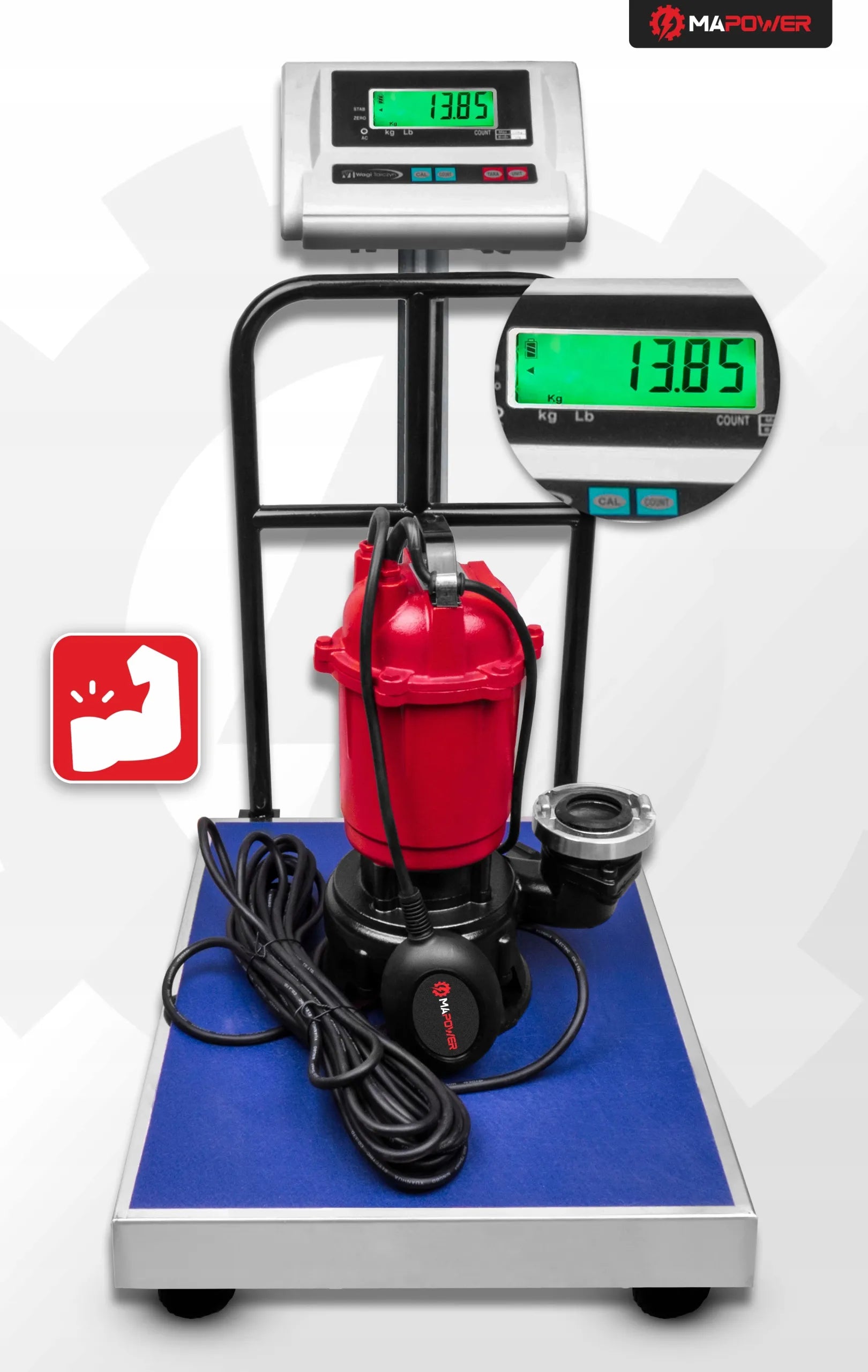 Panardinamasis siurblys nešvariam ir švariam vandeniui MAPOWER 750W su smulkintuvu ir plūde