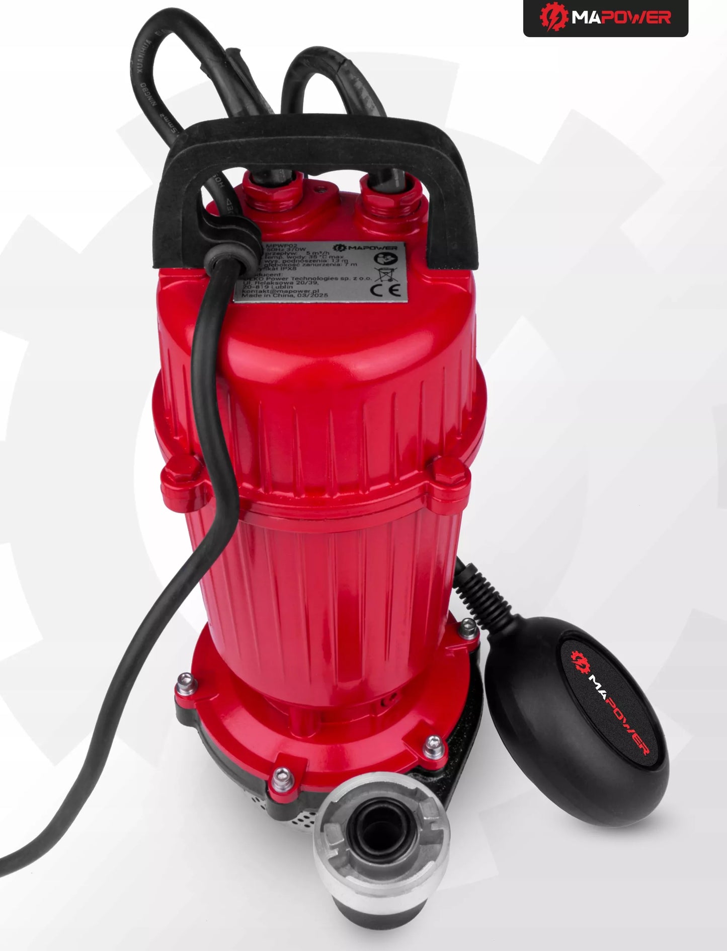 Panardinamasis vandens siurblys MAPOWER 370W švariam ir purvinam vandeniui su plūde