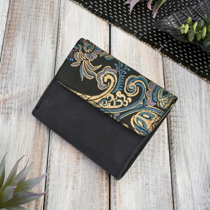 Paolo Peruzzi odinis moteriškas piniginės su RFID apsauga, mažas, juodas
