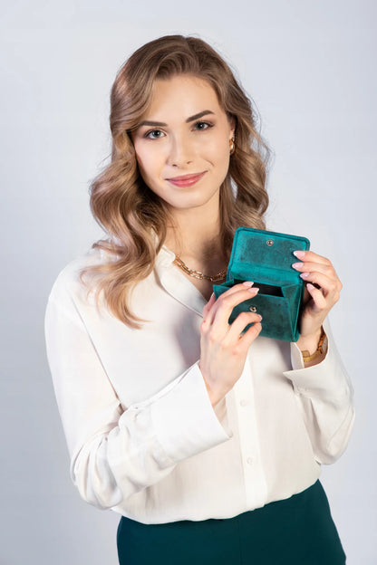 Paolo Peruzzi odinis moteriškas piniginės, žalia maža retro stiliaus piniginė su RFID