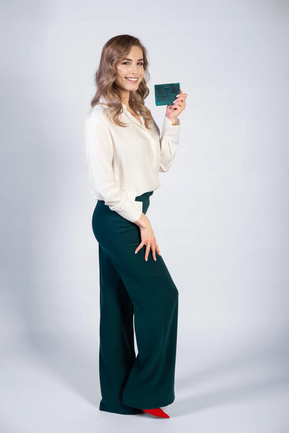 Paolo Peruzzi odinis moteriškas piniginės, žalia maža retro stiliaus piniginė su RFID
