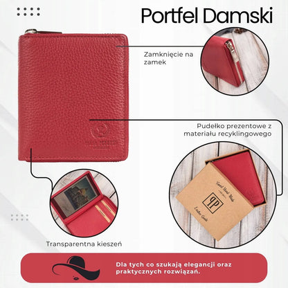 Paolo Peruzzi T-139-RD moteriška odinė piniginė su RFID apsauga, gili raudona spalva