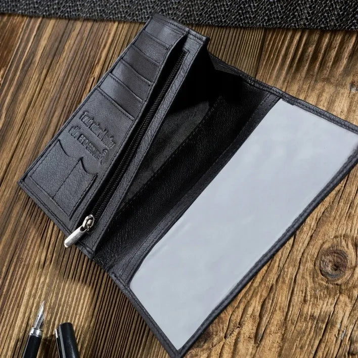 Paolo Peruzzi T-65-BL vyriška juoda odinė piniginė su RFID apsauga