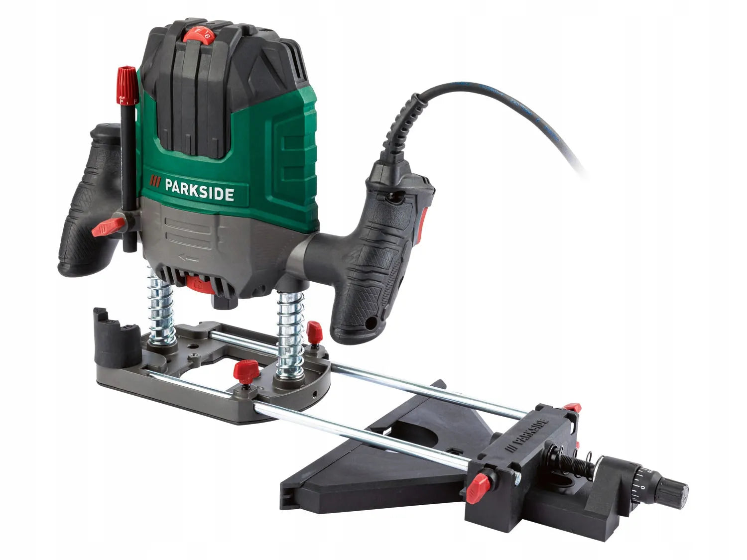 Parkside elektrinė viršutinio frezavimo staklės POF 1200 F5, 1200 W + FREZŲ RINKINYS