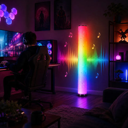 Pastatomas LED grindų šviestuvas Goldlux Stella, RGBW, muzikinis, su nuotolinio valdymo pulteliu, spalvotas, 103 cm