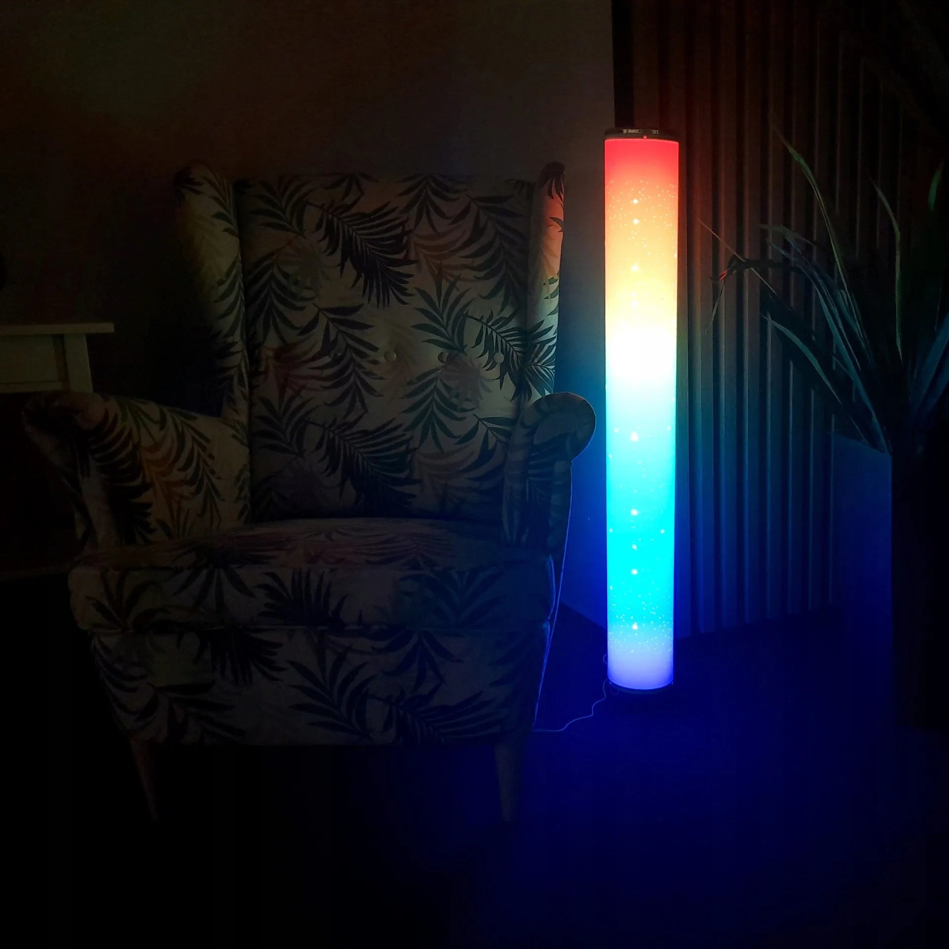 Pastatomas LED grindų šviestuvas Goldlux Stella, RGBW, muzikinis, su nuotolinio valdymo pulteliu, spalvotas, 103 cm