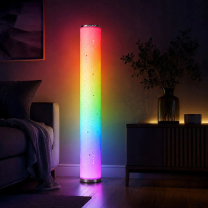 Pastatomas LED grindų šviestuvas Goldlux Stella, RGBW, muzikinis, su nuotolinio valdymo pulteliu, spalvotas, 103 cm