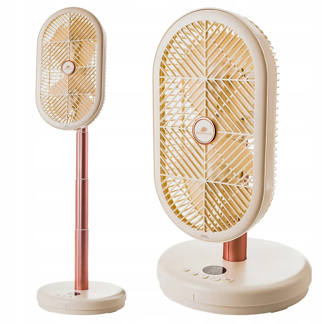 Pastatomas namų ventiliatorius Spacetronik AirPuff 2 su 2 varikliais ir jonizacija, tylus
